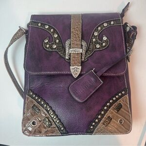 Purple and Brown Women's Bag